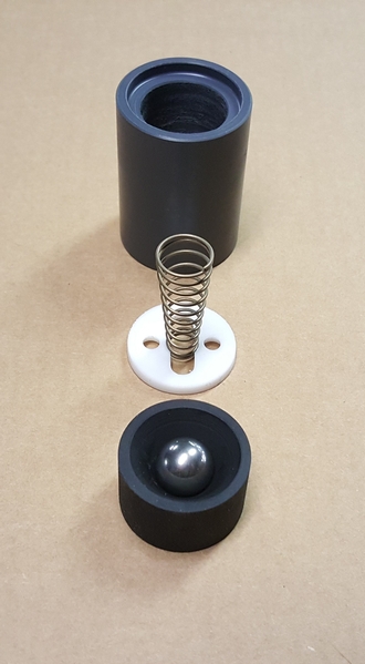 Spring loaded valve assembly lay out